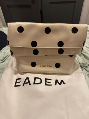 Cream Polka Dot Fold-Over Clutch